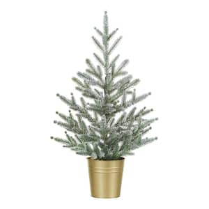 Glitzhome 24 in. H 2- Pack Lighted Rattan Tabletop Christmas Table Tree  Decor (2- Pack) 2009800020 - The Home Depot