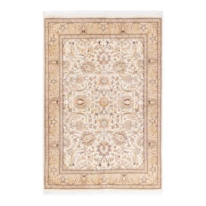 Mogul One-of-a-Kind Traditional Ivory 4 ft. 2 in. x 6 ft. 1 in. Oriental Area Rug