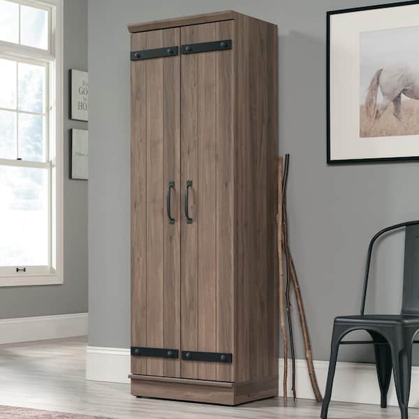 Sauder Homeplus 2 Door Farmhouse Storage Cabinet Salt Oak