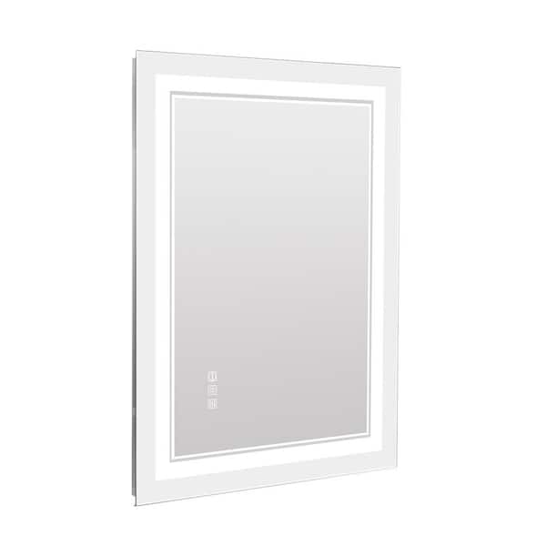 Unbranded 47.24 in. W x 23.62 in. H Rectangular Frameless LED Anti-Fog Wall Bathroom Vanity Mirror in Silver