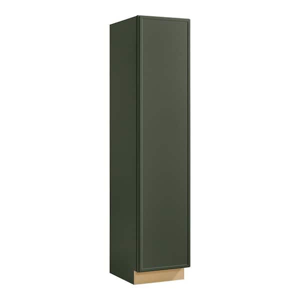 Leyton 18 in. W x 24 in. D x 84 in. H Ready To Assemble Plywood Slim Shaker Utility Pantry Kitchen Cabinet in Fern Green