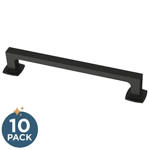6-5/16 in. (160 mm) Classic Matte Black Cabinet Drawer Pulls (10-Pack)