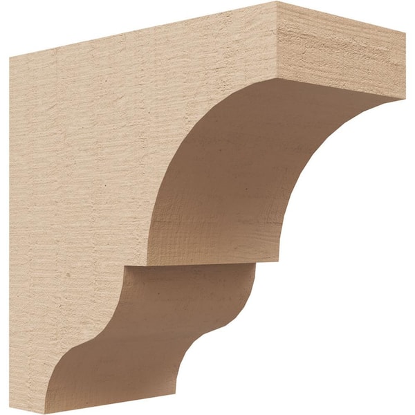 Ekena Millwork 3 in. x 6 in. x 6 in. Series 1 Classic Asheboro Rough Cedar Woodgrain Timberthane Polyurethane Corbel, Primed Tan