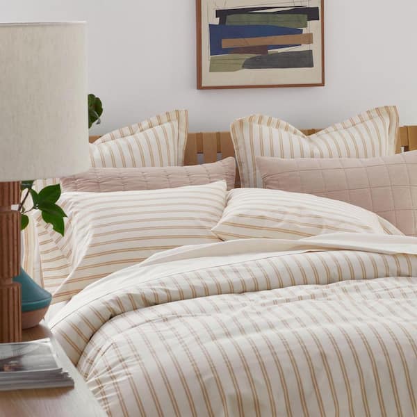 Ticking Stripe Duvet Cover - Brown cheapest Ticking