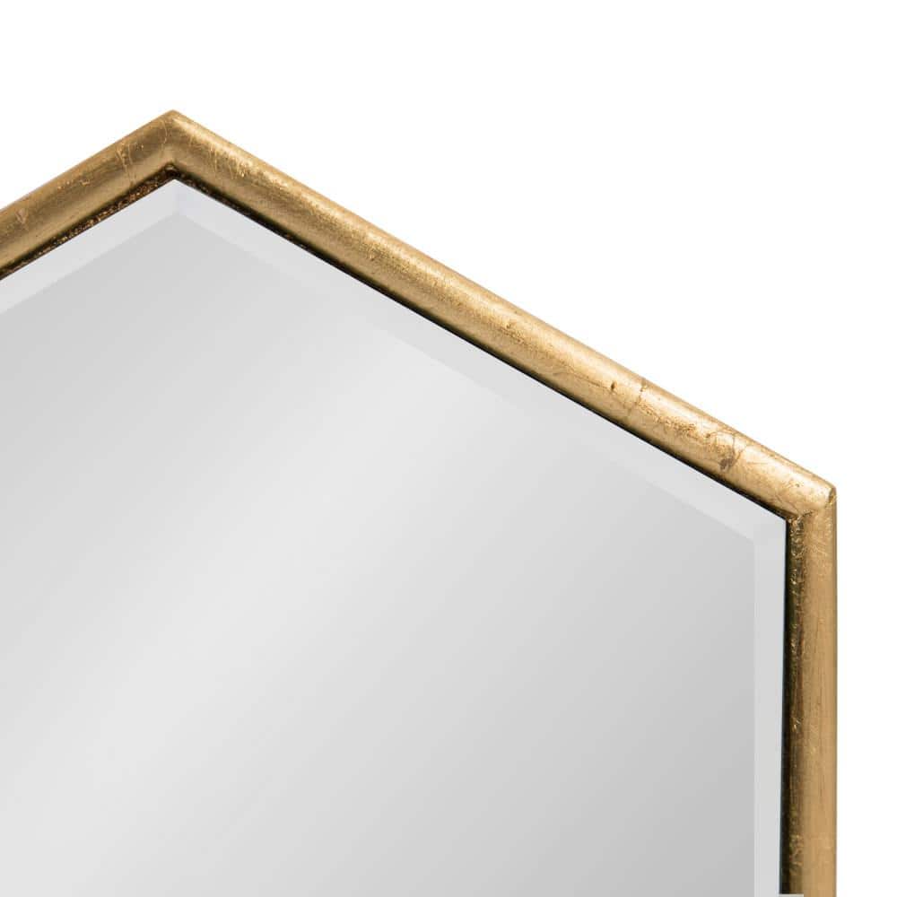 Gold Hexagon Trio Wall Mount Accent Mirror with Beveled Glass