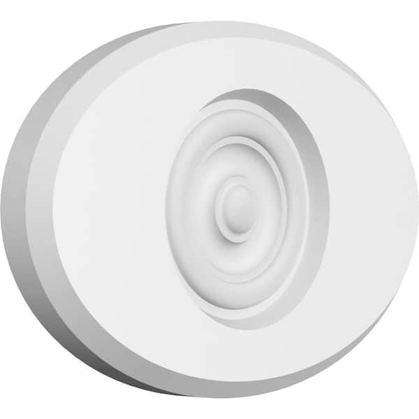 Ekena Millwork 3/4 in. x 8 in. x 5 1/4 in. Standard Dalton Bullseye Rosette with Beveled Edge Moulding