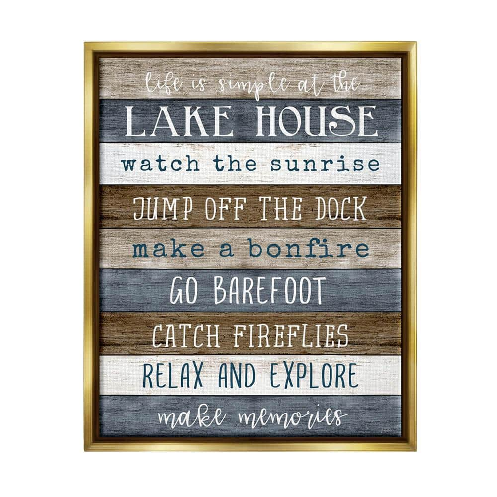 The Stupell Home Decor Collection Life Is Simple Lake House List ...