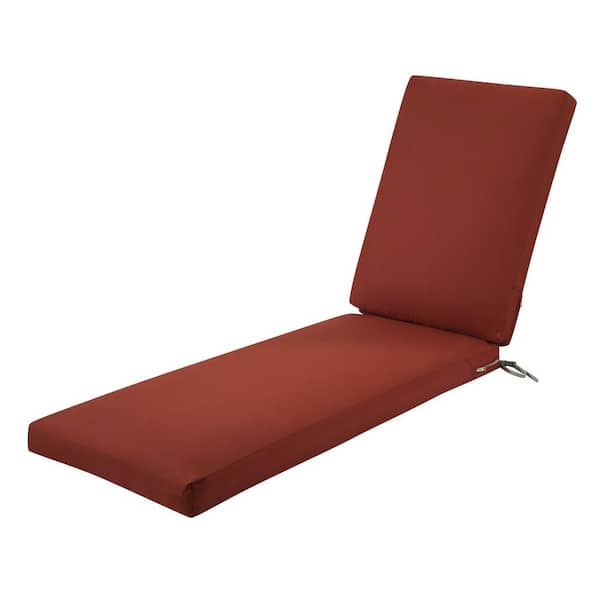 Classic Accessories Ravenna 26 in. W x 48 in. D x 3 in. T (Seat), 26 in. W x 32 in. H x 3 in. T (Back) Outdoor Chaise Cushion in Spice