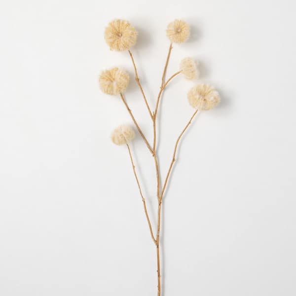 SULLIVANS Artificial 45 in. Faux Dried Ivory Pod Spray