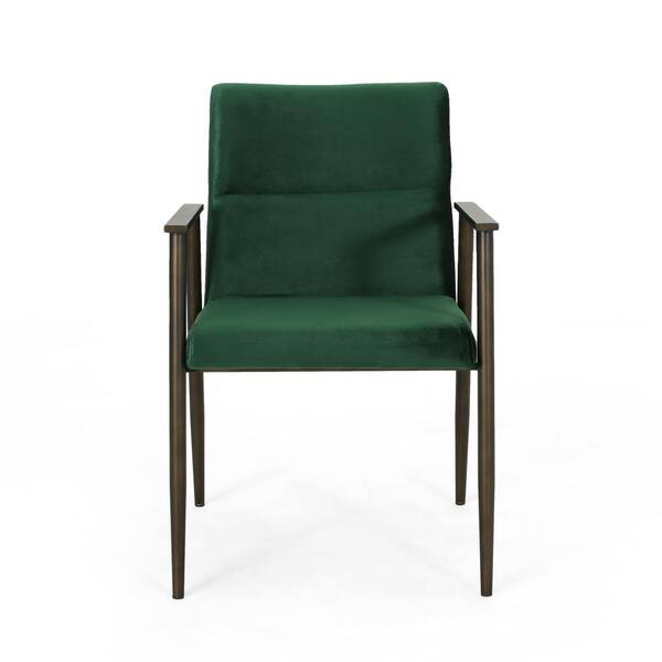 Unbranded Amethist Emerald and Antique Brass Upholstered Dining Arm Chair