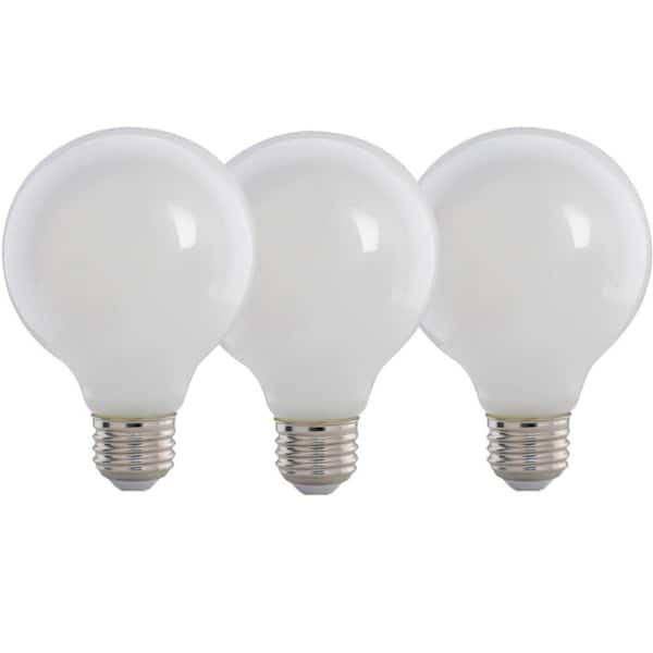 40-Watt Equivalent G25 Globe Dimmable Filament White Glass E26 LED Vintage Edison LIght Bulb, Soft White 2700K (3