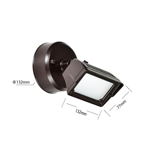 18-Watt Bronze Dusk-to-Dawn Outdoor Integrated LED Flood