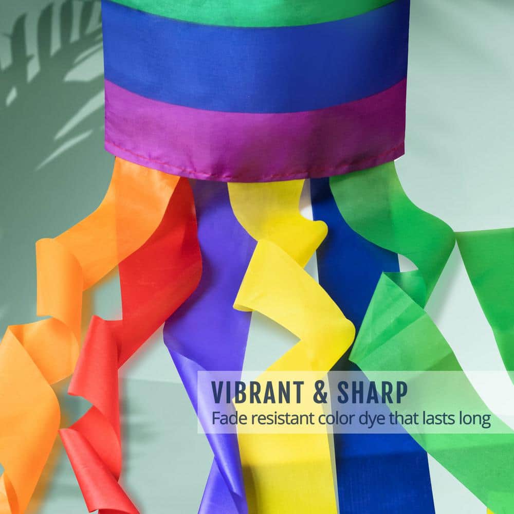 40 Inch Rainbow Column Windsock Flag with Long Tails