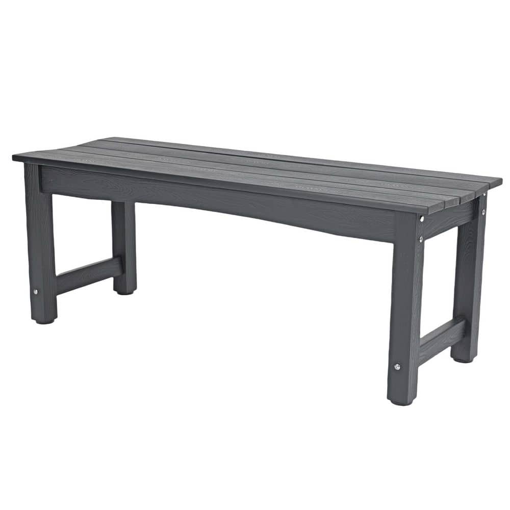 44.5 in. 2-Person Black HDPE Adirondack Bench Outdoor Garden Bench Park Bench price history on PriceWatchPro