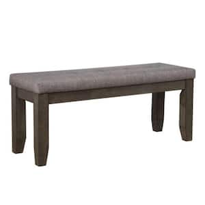 15.8 in. Gray Backless Bedroom Bench with Chamfered Legs