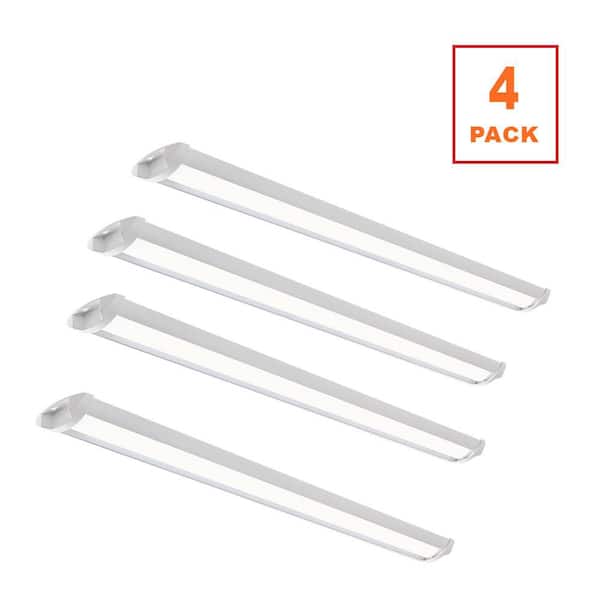 4-Pack 44 in. 3400 Lumens Easy Install LED Wraparound Light Fixture 34W 120V Bright White 4000K Garage Lighting (4-Pack)