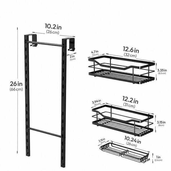 3-Tier Over the Door Hanging Shower Caddy No Drill Stainless Steel