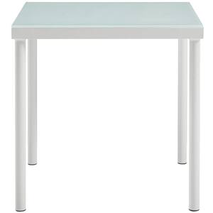 Harmony Patio Aluminum Outdoor Side Table in White
