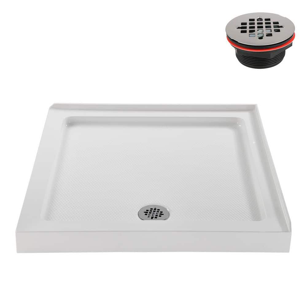 NT-456-322-RH 32 in. L x 32 in. W Corner Acrylic Shower Pan Base, Glossy White with Right Drain, ABS Drain Included price history on PriceWatchPro