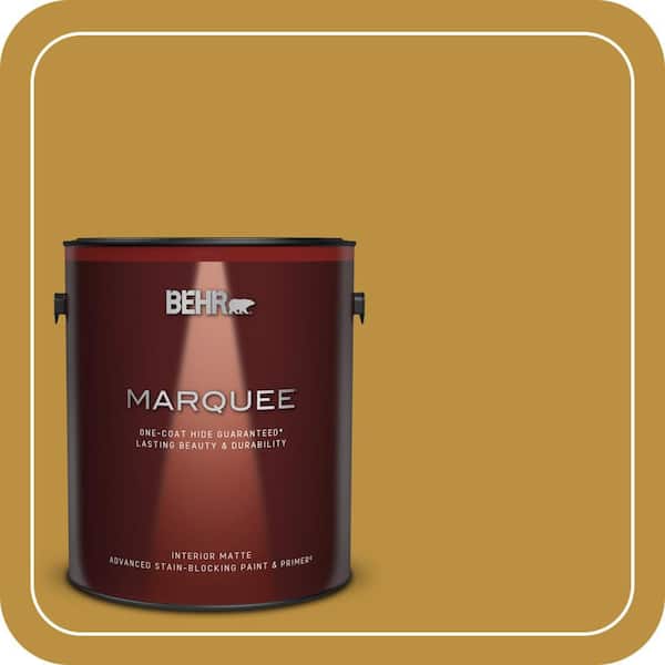 BEHR MARQUEE 1 gal. #340D-6 Fervent Brass Matte Interior Paint & Primer