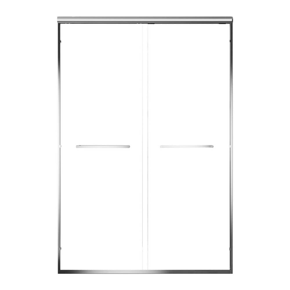 56 in.-60 in. W x 72 in. H Chrome Aluminum Framed Double Sliding Shower Door, 1/4 in. Nano-Coated Glass, Dual SS Handles price history on PriceWatchPro
