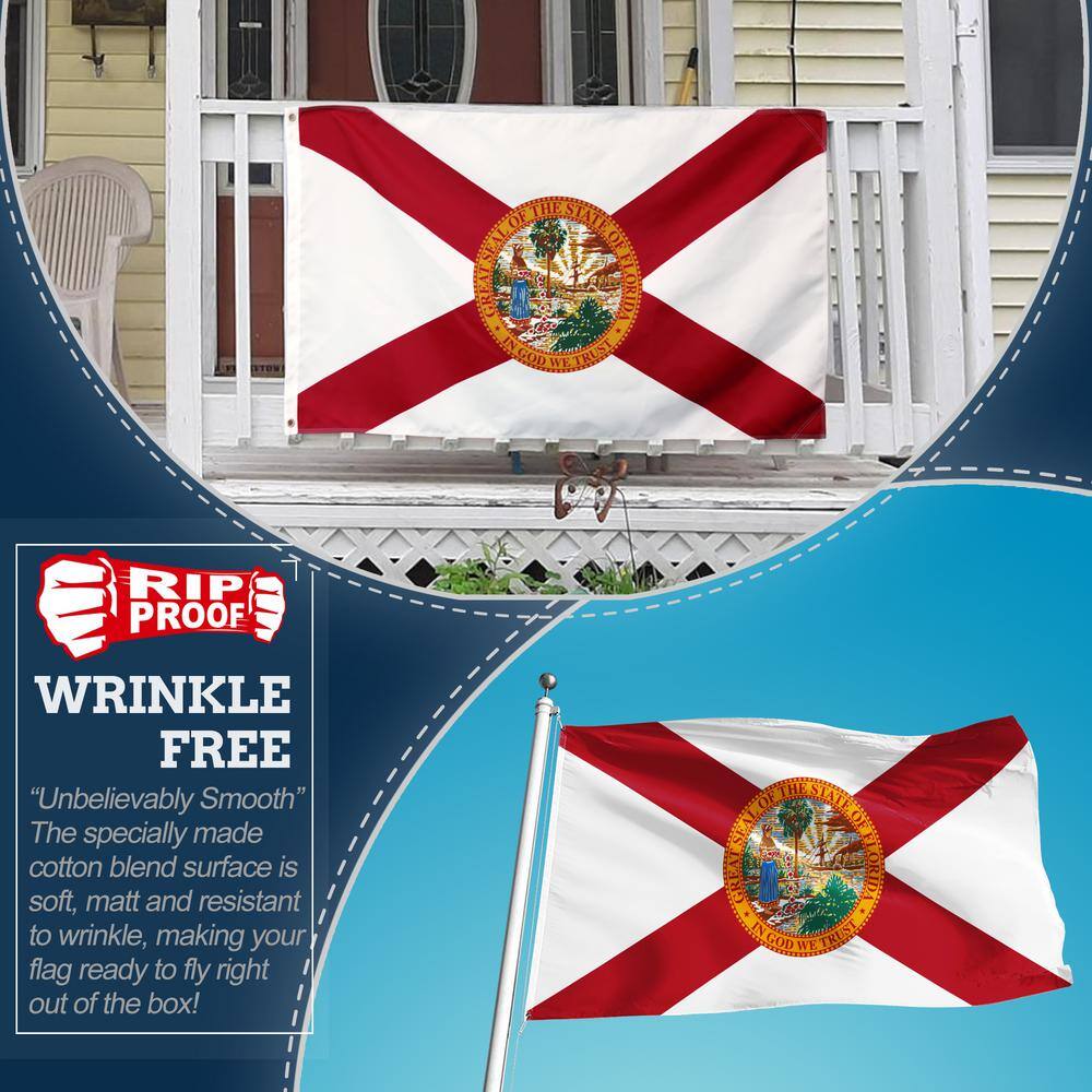 Rip-Proof Double Sided 3-Ply Florida State Flag 3x5 Foot