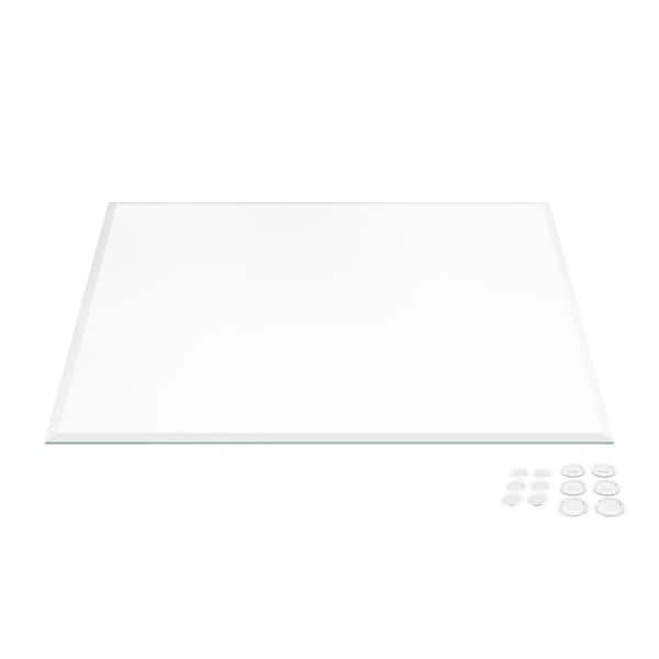 Fab Glass and Mirror 42 x 72 Inch Rectangle Clear Low Iron Glass Table Top 1/2 in. Thick Beveled Edge Polish Tempered