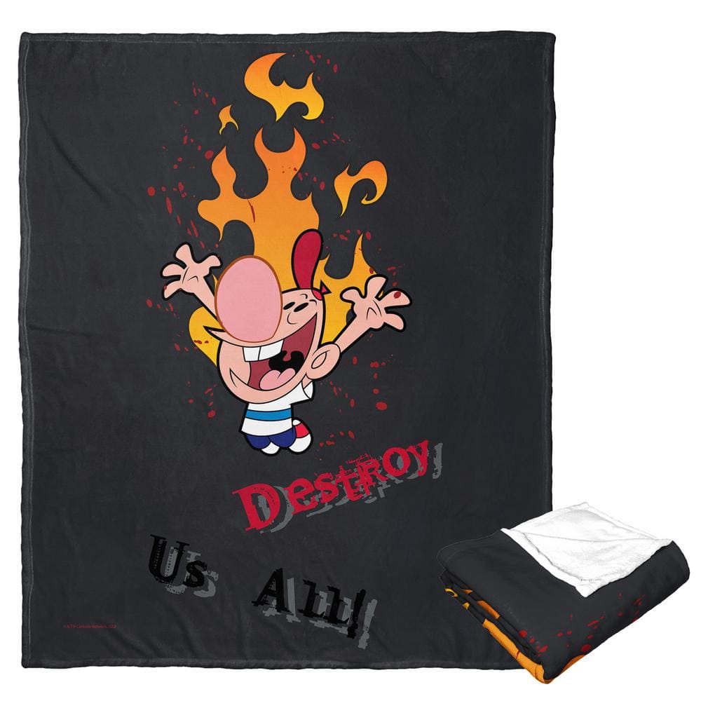 THE NORTHWEST GROUP Cartoon Network's Billy and Mandy Silk Touch Multi-Color Throw Blanket Destroy Us All