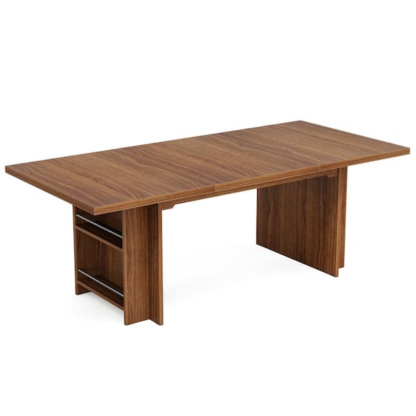 BYBLIGHT Roesler Rustic Wood 62 in. Sled Rectangle Dark