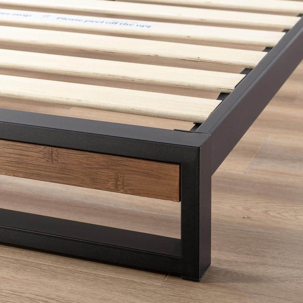 Suzanne Chestnut Brown Metal and Wood Platform Bed Frame