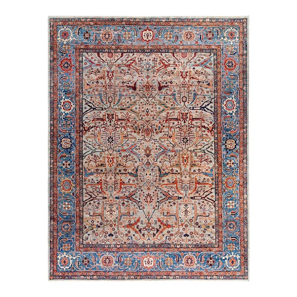 Serapi Gray 9 ft. x 12 ft. Tribal Wool Indoor Area Rug