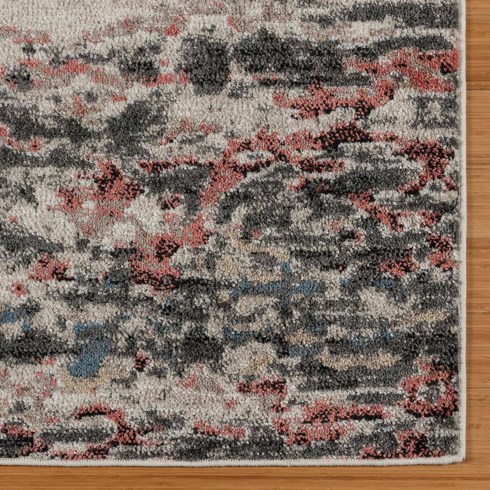 Ivory and Multi-Color Tufted Polypropylene Runner Rug