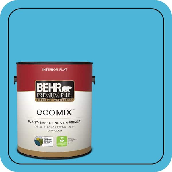 1 gal. #P490-4 Aztec Sky Flat EcoMix Plant-Based Interior Paint & Primer