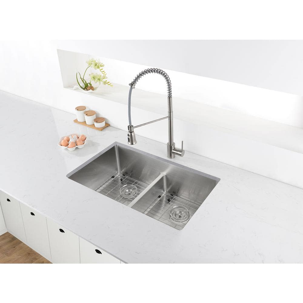 32-inch Stainless Steel Double Bowl Drop-in Kitchen Sink