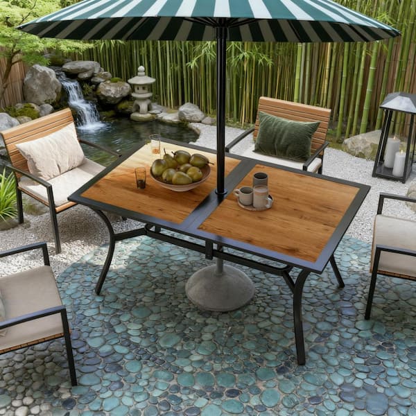 desk patio umbrella PURPLE LEAF Large Rectangular Porch Outside Cantilever Yard Umbrella and durable ribs provide superior strength and stability against the elements LOVE YOUR DECK | Patio