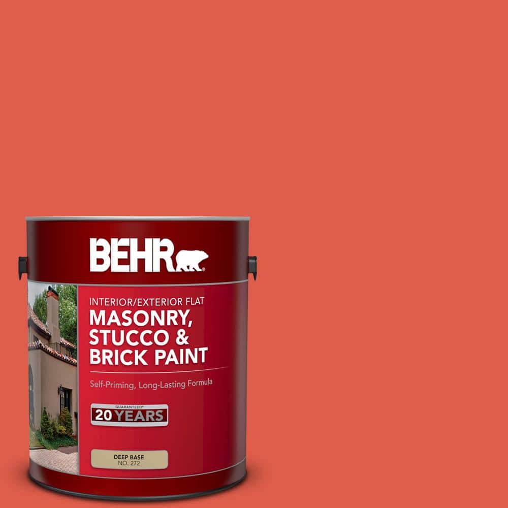 1 gal. #P180-6 Pimento Flat Interior/Exterior Masonry, Stucco and Brick Pai