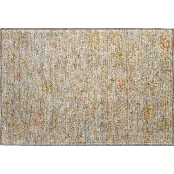 Mayfield Premium Machine Washable Abstract AMF1930 Beige 2 ft. x 3 ft. Accent Rug