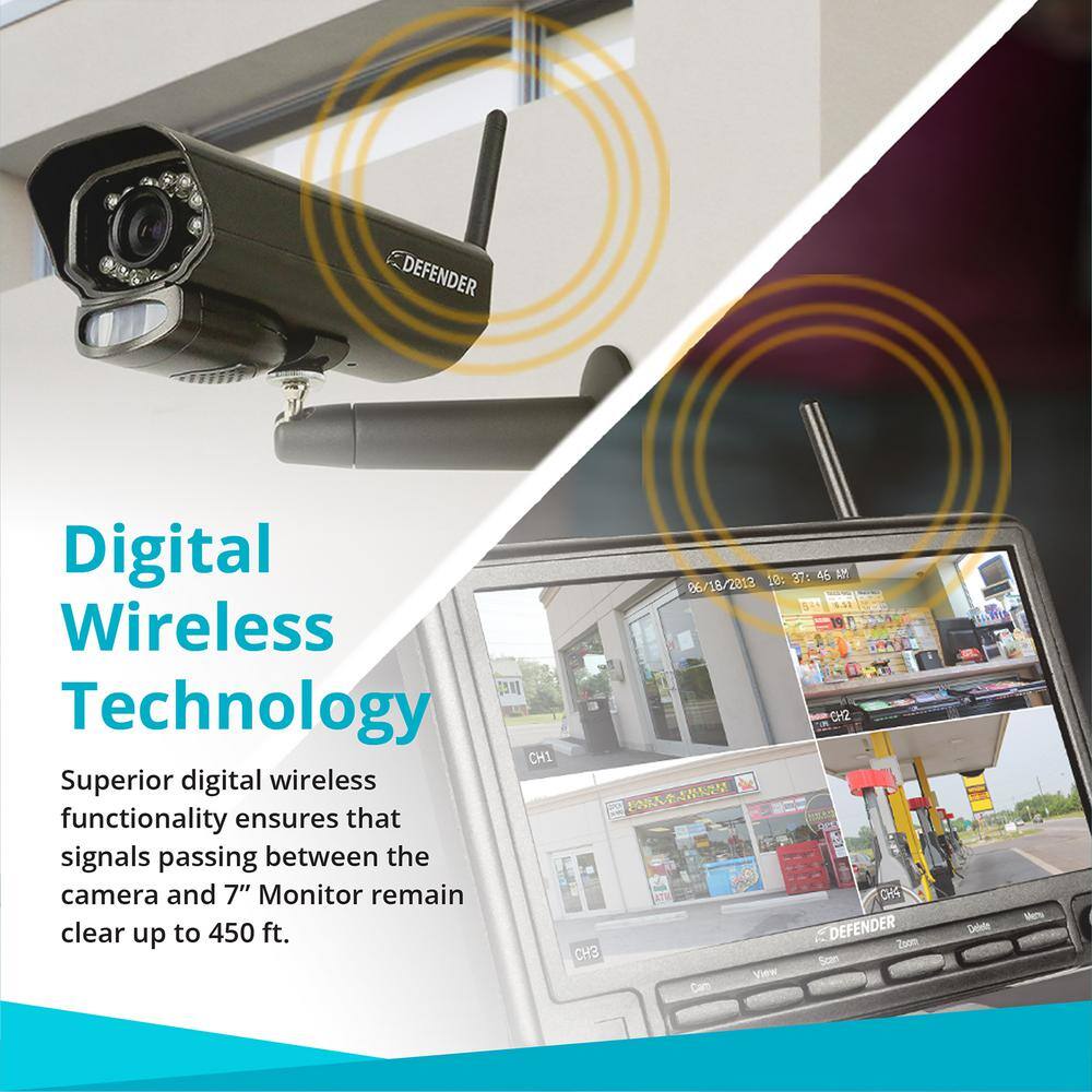 Defender PhoenixM2 7" LCD Wireless Night Vision Security System