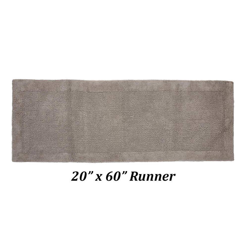Luxurious Beige Cotton Tufted Reversible Bath Runner Rug