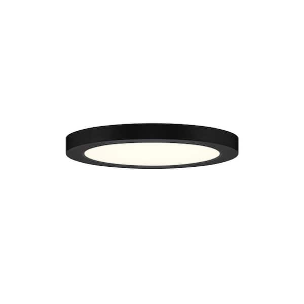 Designers Fountain 7 in. Modern Black Dimmable Integrated LED Flush Mount for Kitchens