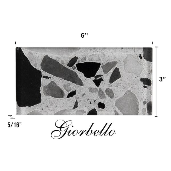 Giorbello Ruby Red 3 in. x 6 in. x 8 mm Glass Subway Tile (5.5 sq. ft./case)