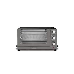 1800-Watt 6-Slice Black Stainless Steel Toaster Oven with Convection