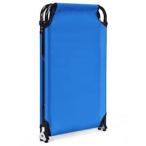 Folding Camping Bed Full Outdoor Portable Military Cot Sleeping Hiking Travel Blue