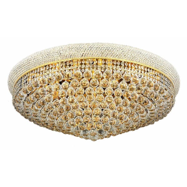 Elegant Lighting 20-Light Gold Flushmount with Crystal Clear