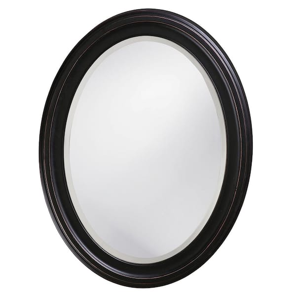 Marley Forrest Medium Round Oil Rubbed Bronze Beveled Glass Contemporary Mirror (33 in. H x 25 in. W)