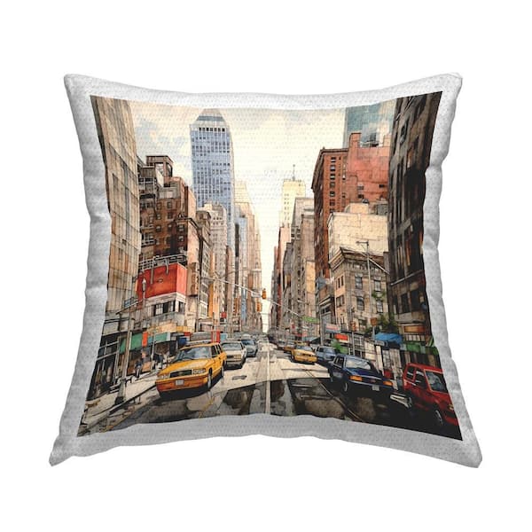 Stupell Industries Busy Metropolis Scene Outdoor Printed Throw Pillow by RB