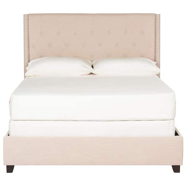SAFAVIEH Winslet Beige Queen Upholstered Bed