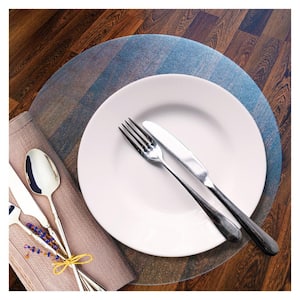 Hometex 12 in. x 12 in. Clear Vinyl Anti-Microbial Circular Table Mats (Pack of 2)