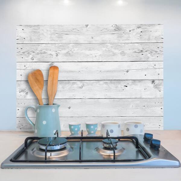 Brewster Grey Wood Kitchen Panel Wall Decal