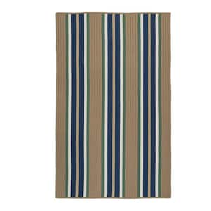 Mesa Stripe Taupe Isle 2 ft. x 3 ft. Striped Indoor/Outdoor Area Rug
